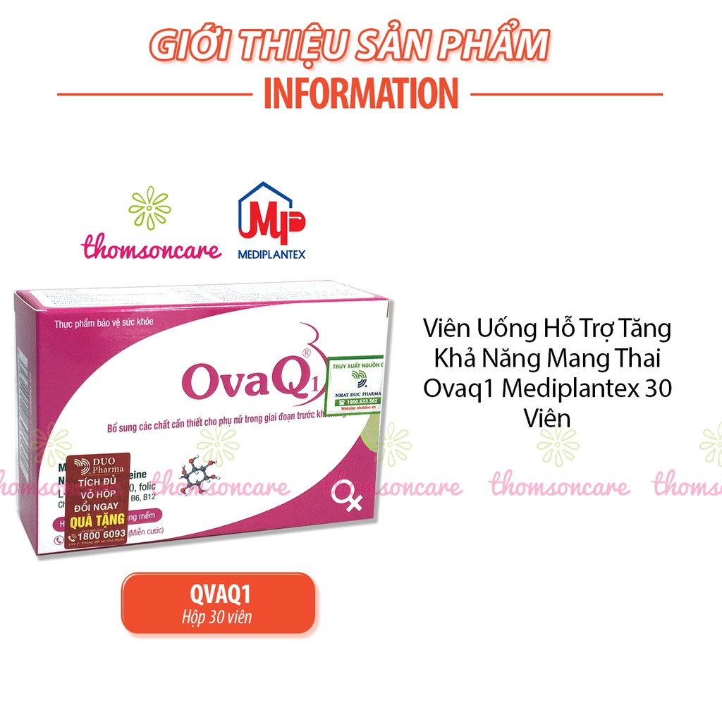 OvaQ1 giải pháp giảm vô sinh ở nữ giới Phân phối chính hãng Hộp 30 viên