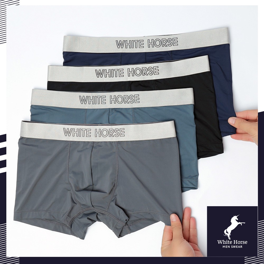 Quần Lót Nam Boxer Thun Lạnh White Horse / Quần Lót Cotton Co Giãn 4 Chiều Thông Hơi Không Viền / Đồ Lót Vnxk - WH061