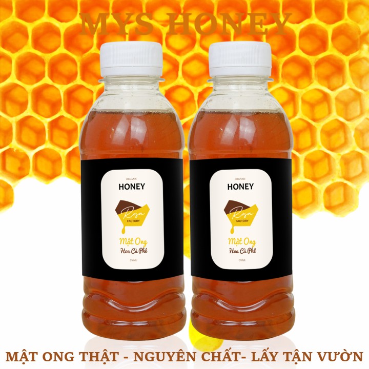 Mật ong thật, BỘ 2 CHAI mật ong nguyên chất tổng 500ml Mys Honey