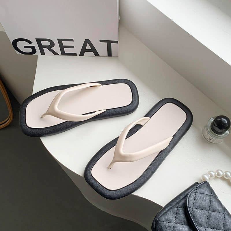 Dép xỏ ngón nữ mũi vuông Ulzzang phong cách Hàn Quốc (Pre-Order)