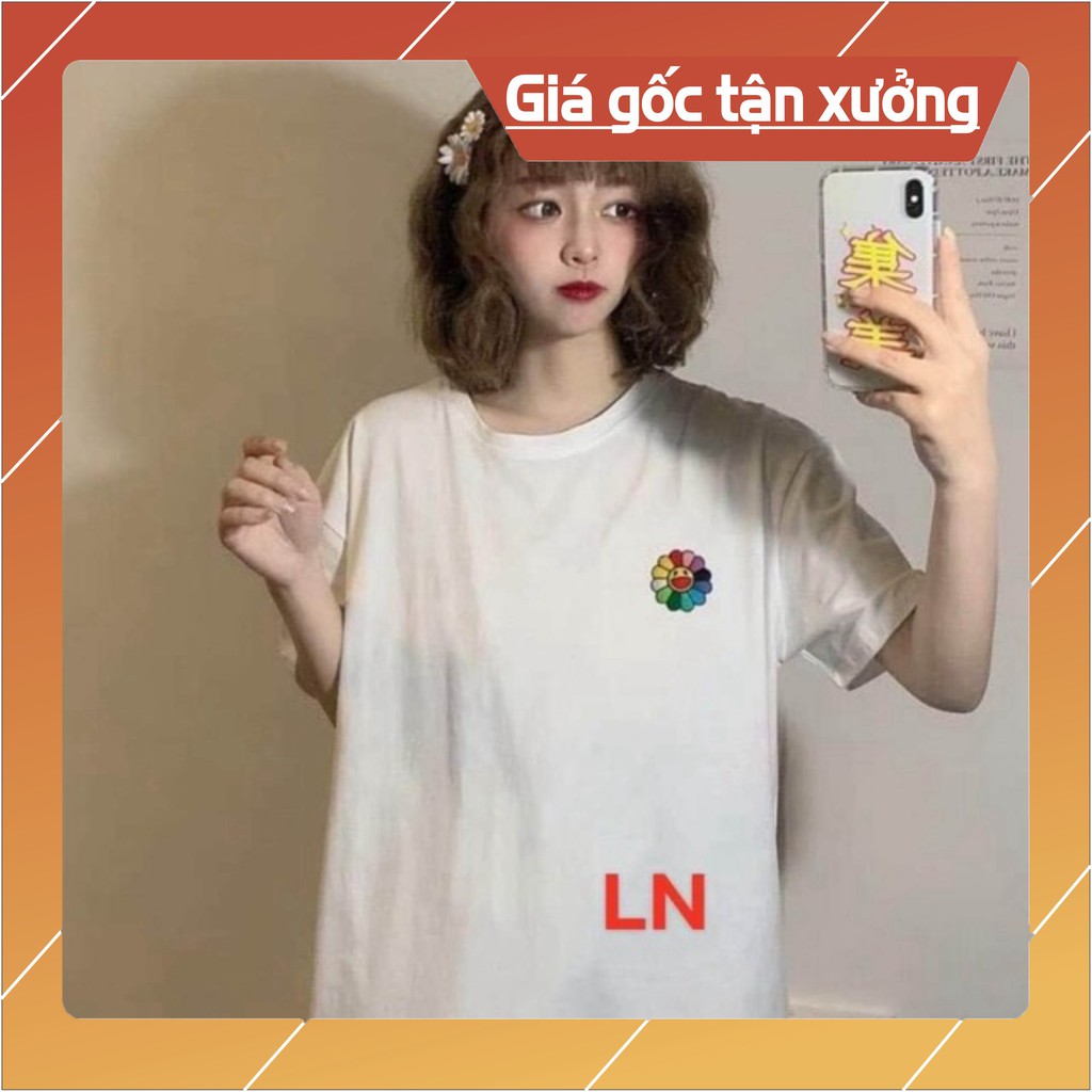 Áo lô gô hoa mặt cười nhiều màu LN12