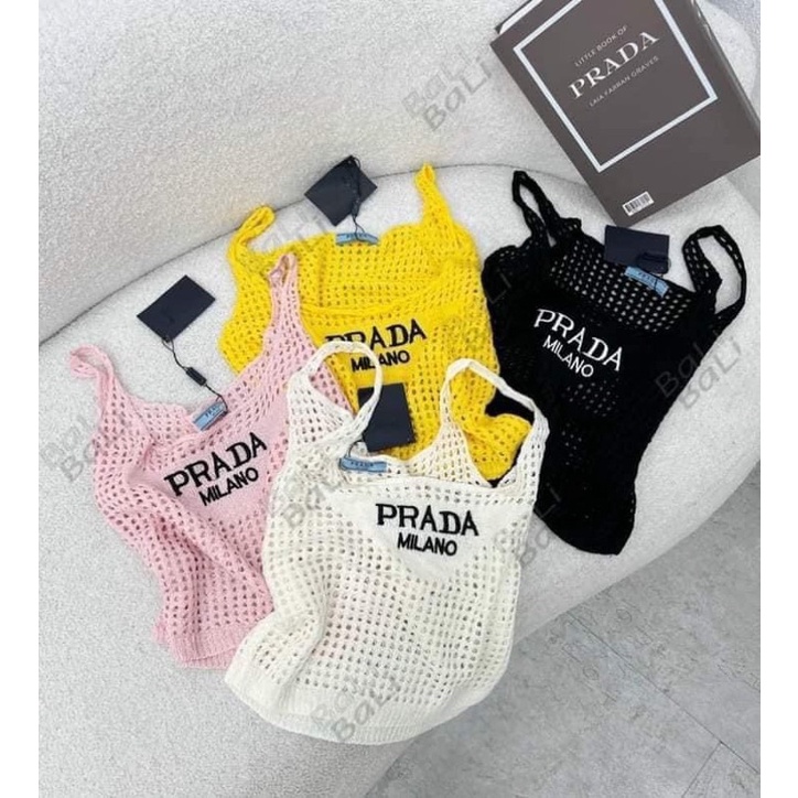 áo len lưới 2 dây in chữ 4 màu cho nữ