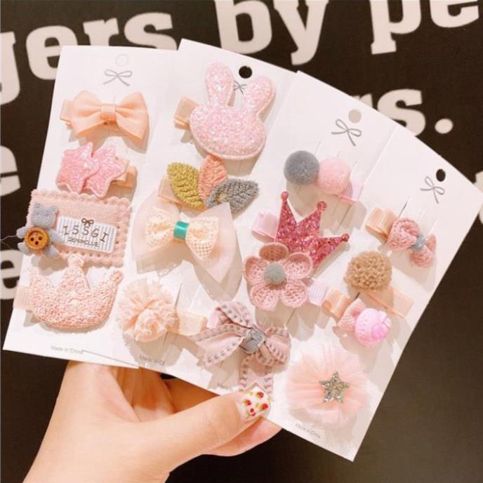 (quà tặng) SET KẸP TÓC CHO BÉ GÁI ĐÁNG YÊU PK Tkutrang