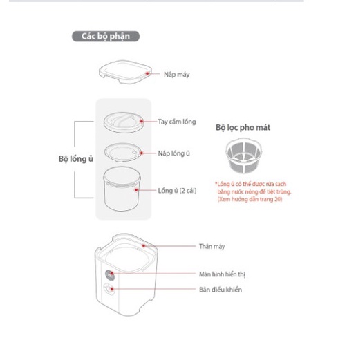 Máy làm sữa chua và pho mát 6 trong 1 Kuvings KGC-712CB