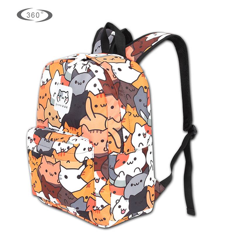 Ba Lô Đi Học In Hình Anime Totoro Neko Atsume Madara Attack on Titan Tokyo Ghoul
