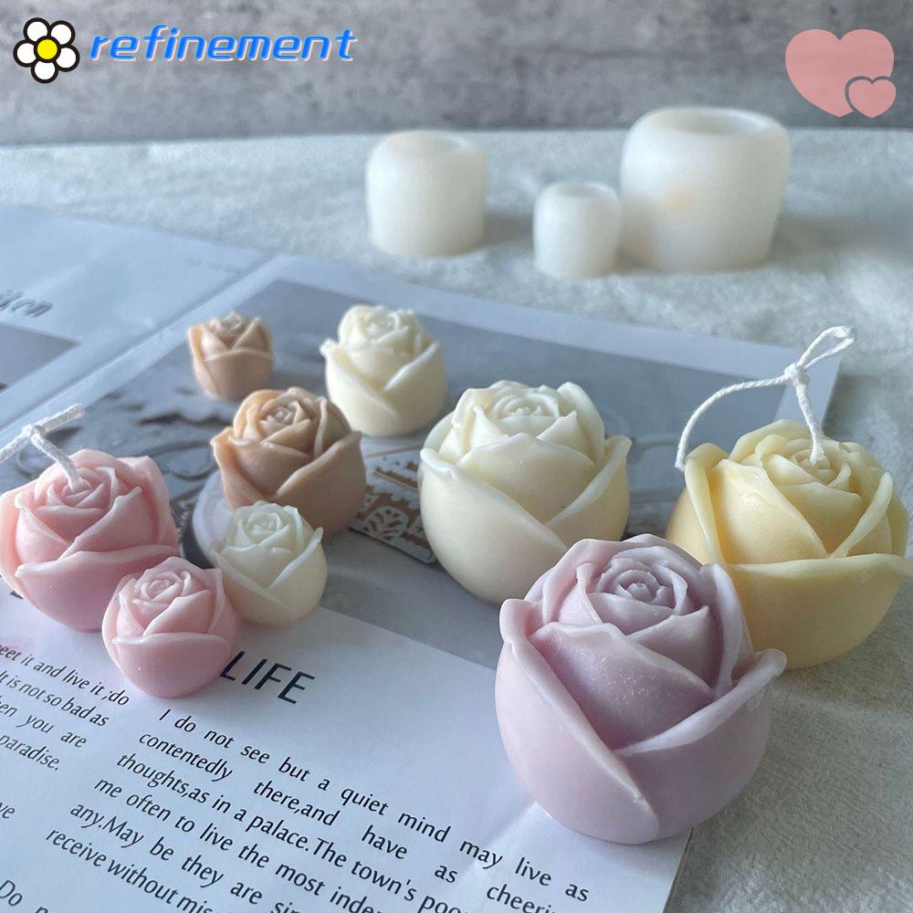 Khuôn Silicone Làm Nến Tạo Hình Hoa Hồng 3D DIY