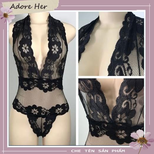 Bộ đồ ngủ sexy 1 mảnh body ren, Bodysuit ren  liền thân gợi cảm, chụp ảnh studio siêu đẹp - R305