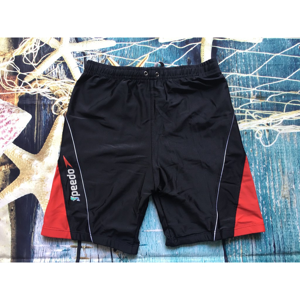 Quần bơi nam cỡ dài 881 đen phối đỏ | BigBuy360 - bigbuy360.vn