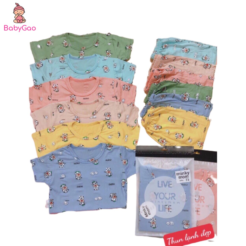 Bộ cộc tay thun lạnh Minky Mom họa tiết Gấu BabyGao cho bé 8-18kg siêu xinh siêu mát