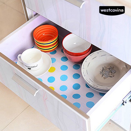 Cuộn Giấy Lót Ngăn Kéo Họa Tiết Chấm Bi Xinh Xắn 300cm