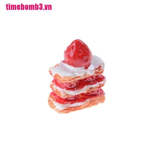 Set 5 Bánh Kem Dâu Tây Mini Trang Trí Nhà Búp Bê