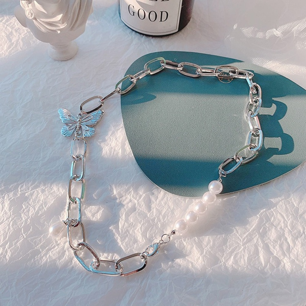 Vòng cổ Hình Bướm Đính Ngọc Trai Thời Trang Cho Nữ