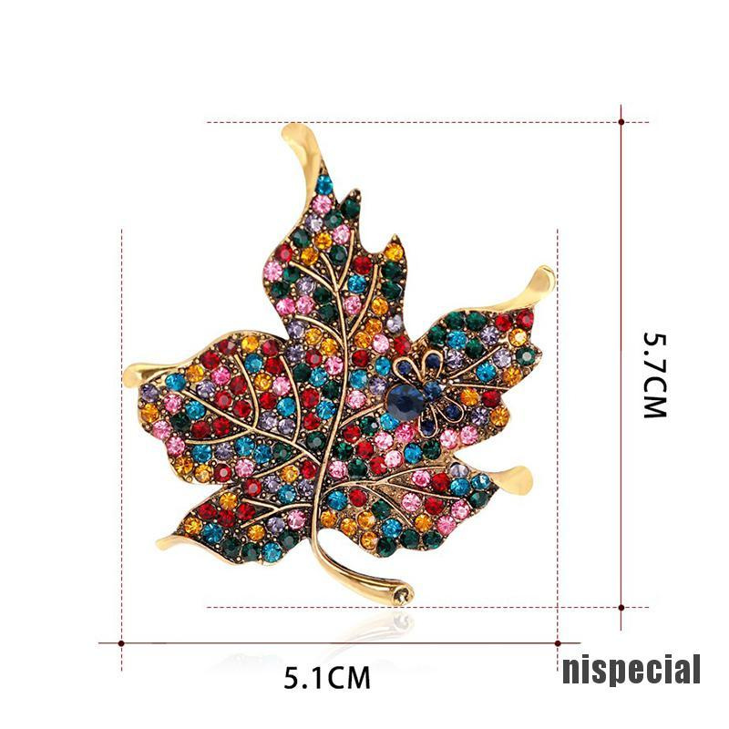 [nis-beauty] Colorful Maple Leaf Piercing Brooch Pin Collar Decor Badge Corsage Women Jewelry