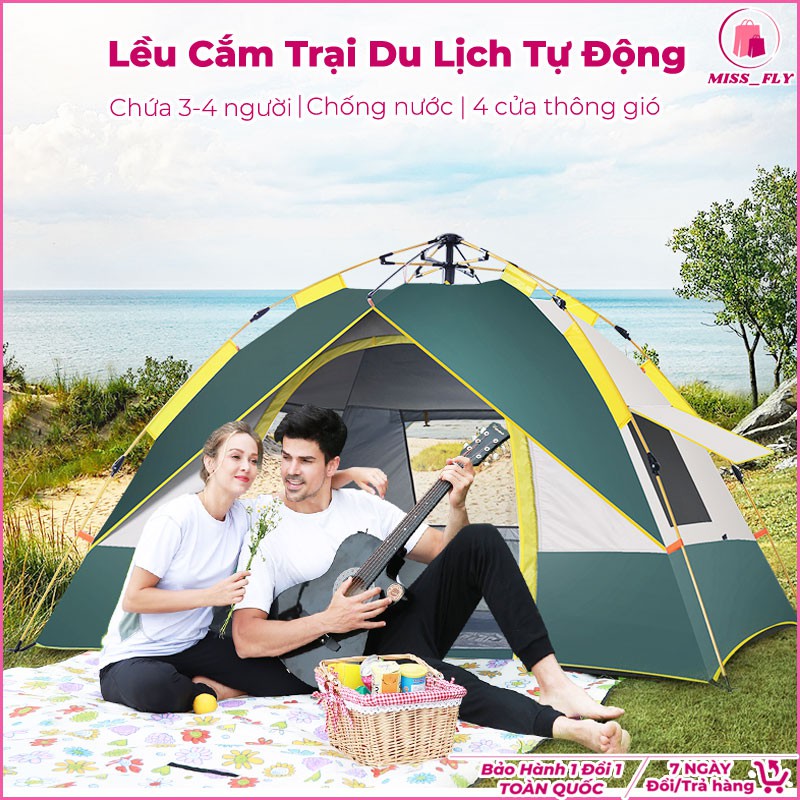 Lều cắm trại tự bung 4-6 người lều phượt gấp gọn chống nắng, chống nước rất tiện dụng khi đi du lịch, dã ngoại