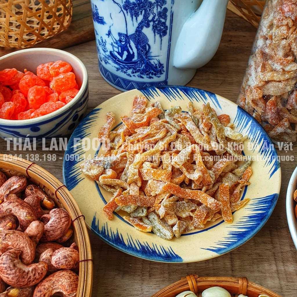 Quất Trần Bì (Vỏ Quýt) Sấy Cam Thảo Lon 500Gr