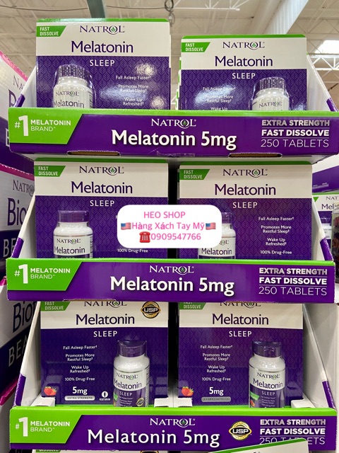 Viên ngậm Natrol Melatonin Sleep 5mg cho giấc ngủ ngon