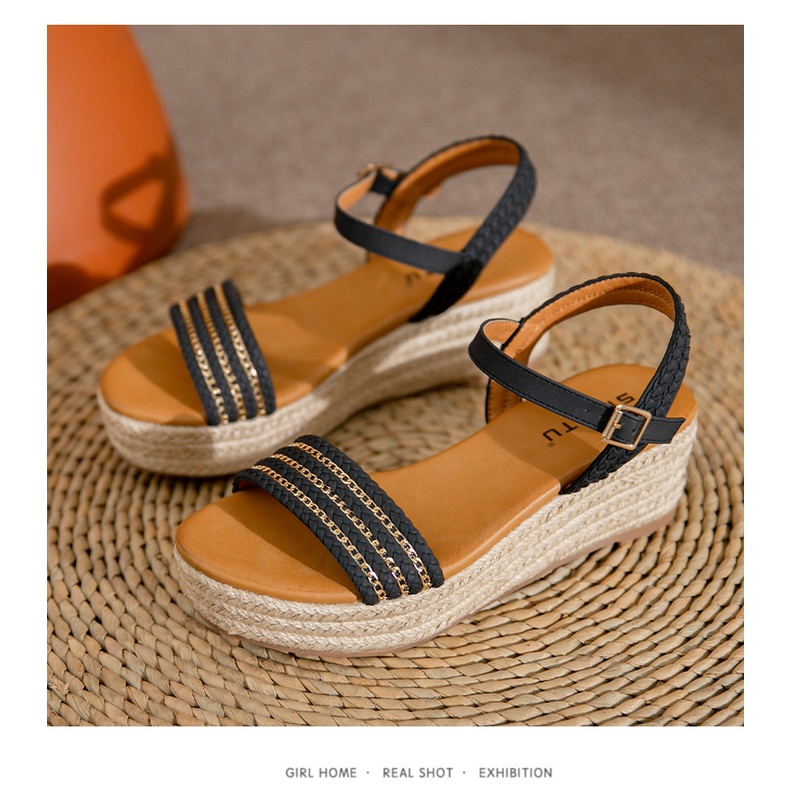 Sandal đế bánh mì quai cài siketu