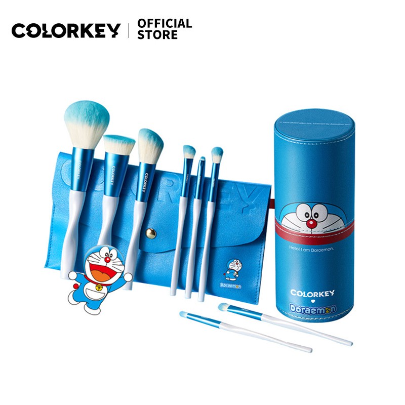 Set 8 Cọ Trang Điểm COLORKEY Cán Hình Doraemon