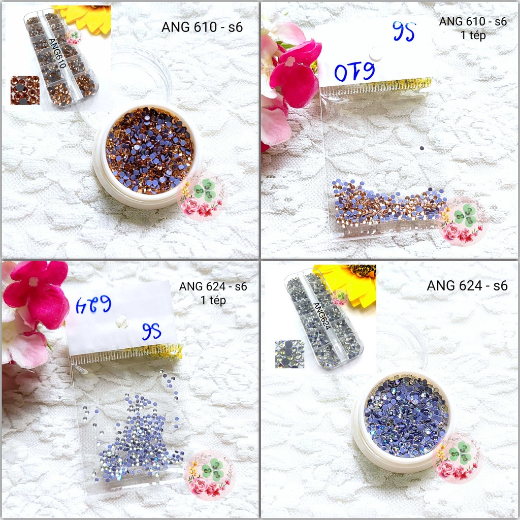 Đá nail - Mã ANG Size 6. Đá Chân Lưới đính trang trí móng siêu lấp lánh.