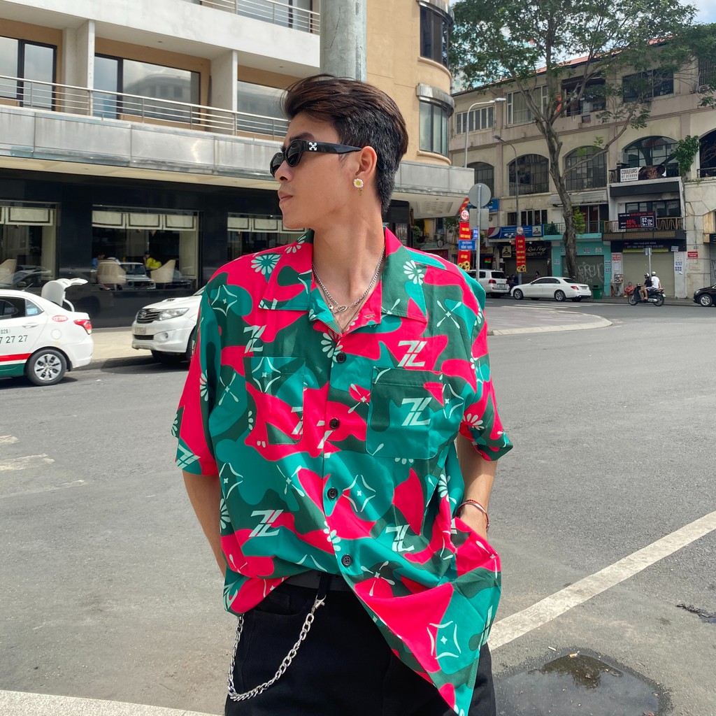 Áo sơ mi local brand Clownz Terraria Camouflage unisex, dáng rộng hàng chính hãng