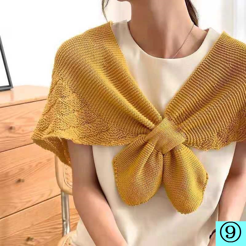 Khăn Choàng Dệt Kim Họa Tiết Đuôi Cá Phong Cách Phương Tây Thời Trang Xuân Hè Cho Nữ