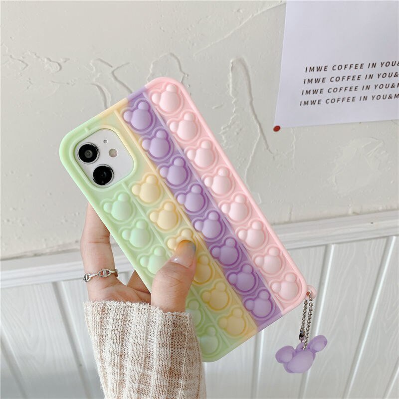 Ốp điện thoại silicon hình gấu thích hợp cho iphone 11 12 pro max mini 6 6s 7 8 plus xr x xs max