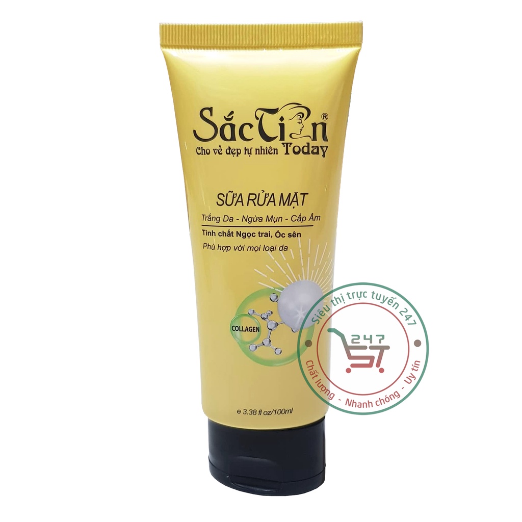 Sữa rửa mặt Trắng da Sạch mụn Sắc Tiên 100ml (Vàng)