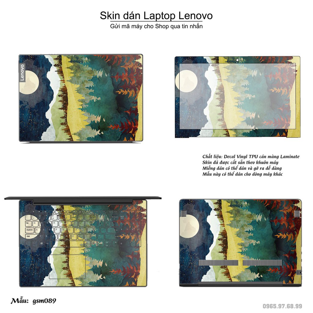 Skin dán Laptop Lenovo in hình giả sơn mài (inbox mã máy cho Shop)