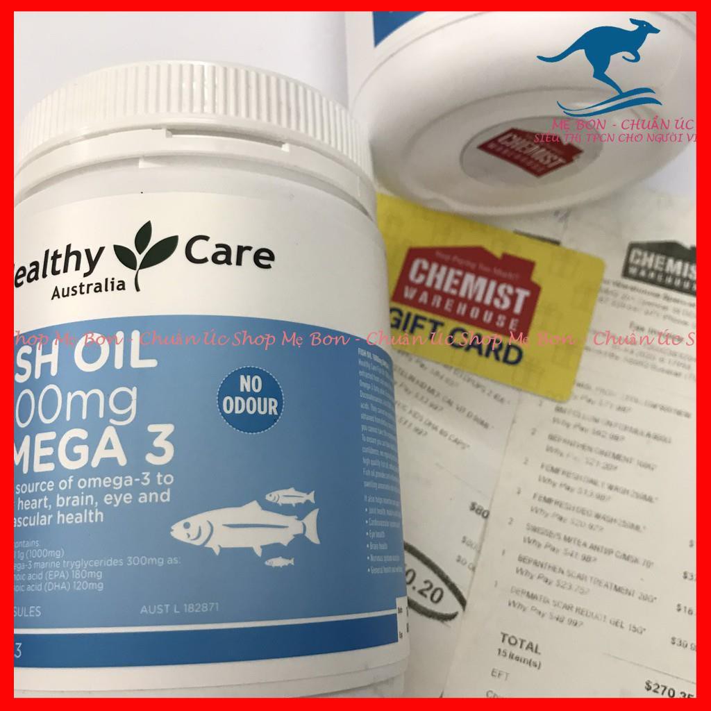 Free Ship Fish oil 1000mg omega 3 Healthy Care Úc