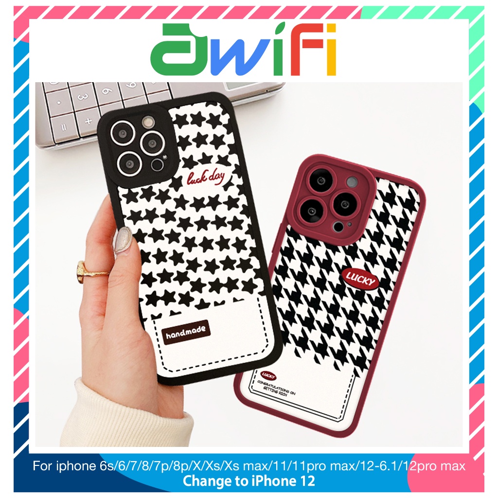 Ốp lưng iphone cạnh vuông lỗ camera lucky star 6/6splus/7/7plus/8/8plus/x/xr/xs/11/12/13/pro/max/plus/promax-Awifi V2-2