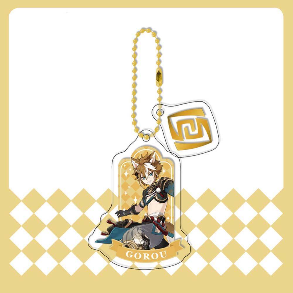 Lanfy Móc Chìa Khóa Gắn Ba Lô Hai Mặt Trong Suốt Họa Tiết Hoạt Hình Anime Gorou Yaemiko Venti