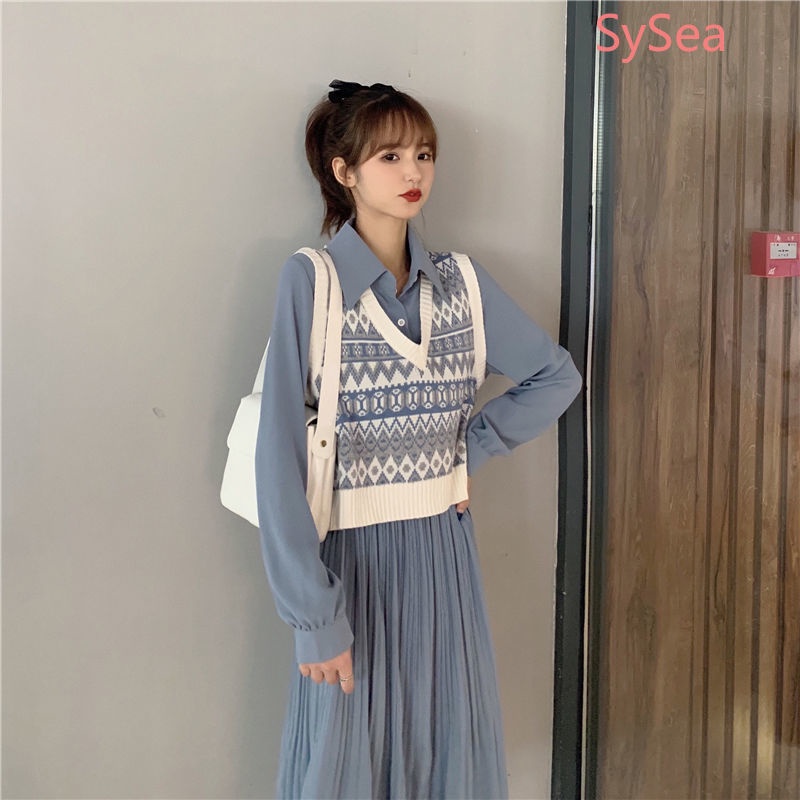 Áo Len Không Tay Cổ Chữ V Dáng Rộng Thời Trang Dành Cho Nữ