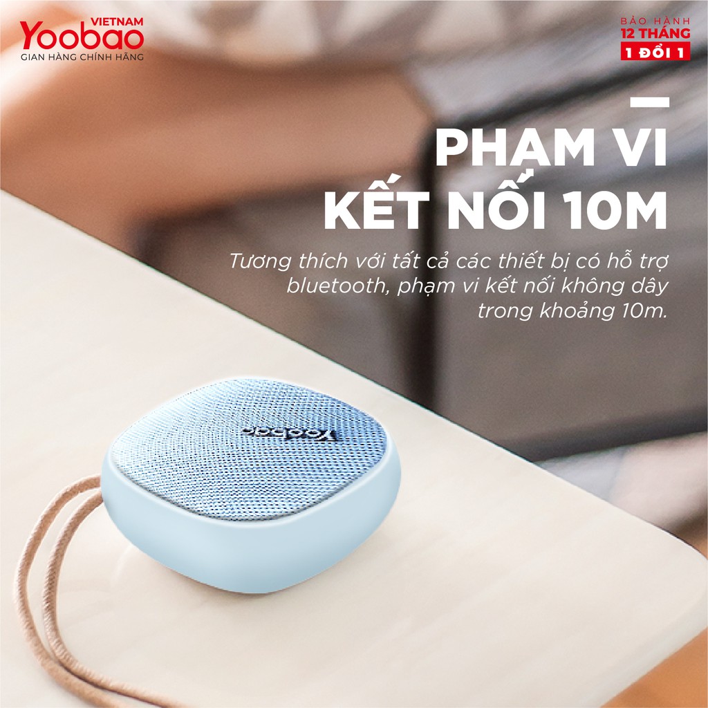 Loa Bluetooth mini Yoobao M1 - Dung lượng 2000mAh - Công suất 3W - Hàng chính hãng - Bảo hành 12 tháng 1 đổi 1