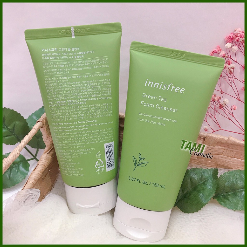 ( MẪU MỚI ) SỮA RỬA MẶT TRÀ XANH INNISFREE GREEN TEA FOAM CLEANSER