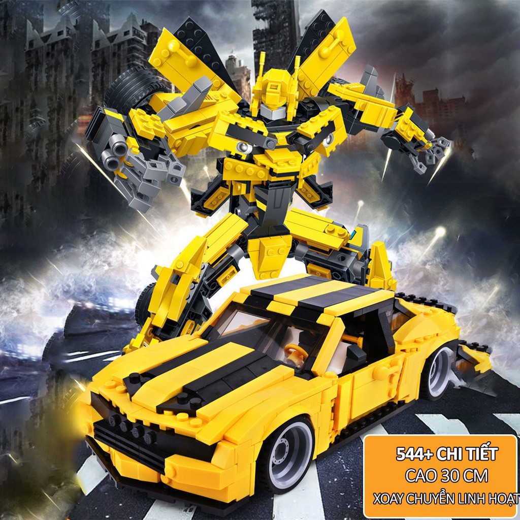 Bộ đồ chơi xếp hình Lego Robot BUMBLEBEE biến hình Lego xe đua / Hộp Giấy / 584 chi tiết