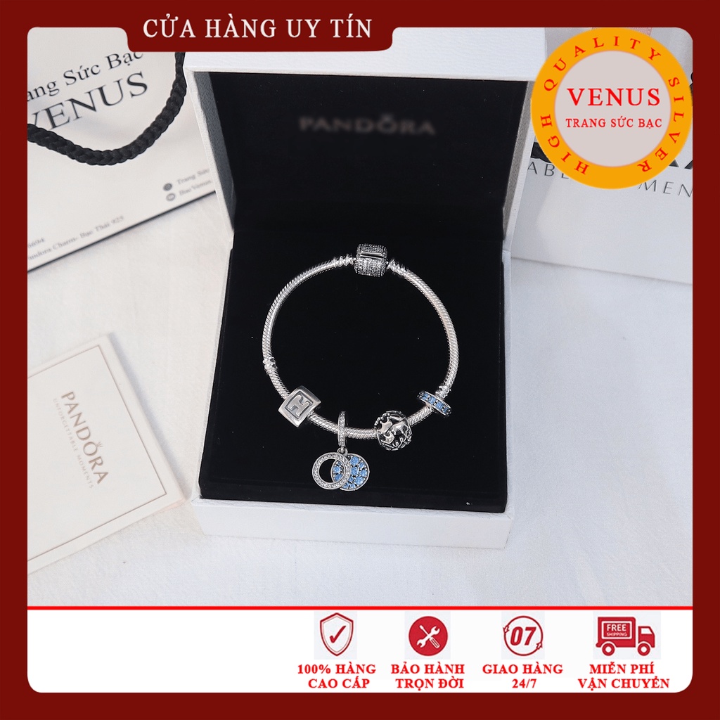 Vòng charm xanh da trời- Bạc 925 cao cấp- VENUS011