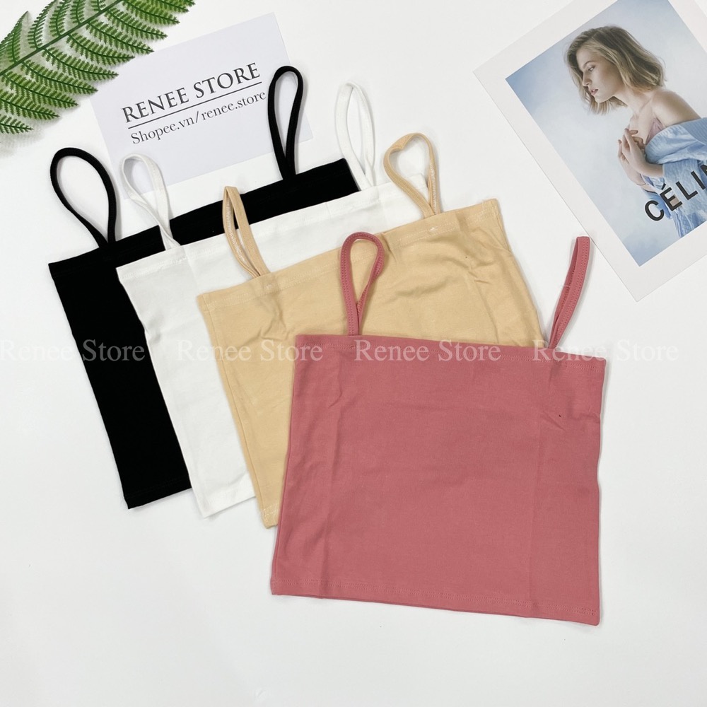 Áo Hai Dây Nữ RENEE - Áo Croptop Sợi Bún To Không Đệm Dáng Ngắn Vải Cotton Borip Co Giãn - AF1 | BigBuy360 - bigbuy360.vn