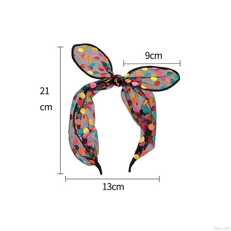 Băng Đô Cài Tóc Vải Lưới Họa Tiết Chấm Bi Nhiều Màu Sắc Cho Bé Gái