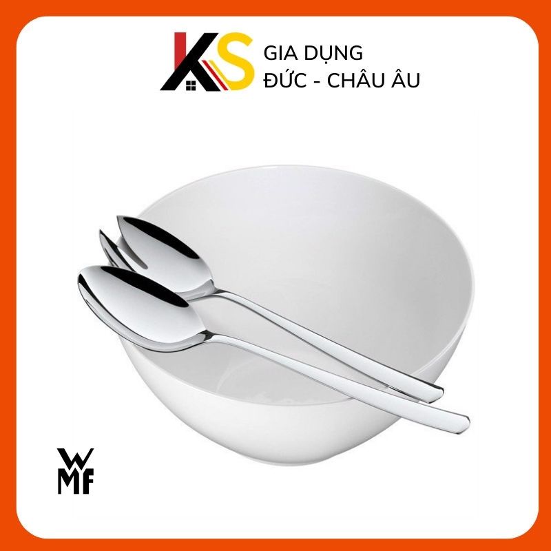 Set bát sâu + 2 thìa trộn salad WMF Salatset Bistro dễ dàng sử dụng nhập Đức chính hãng