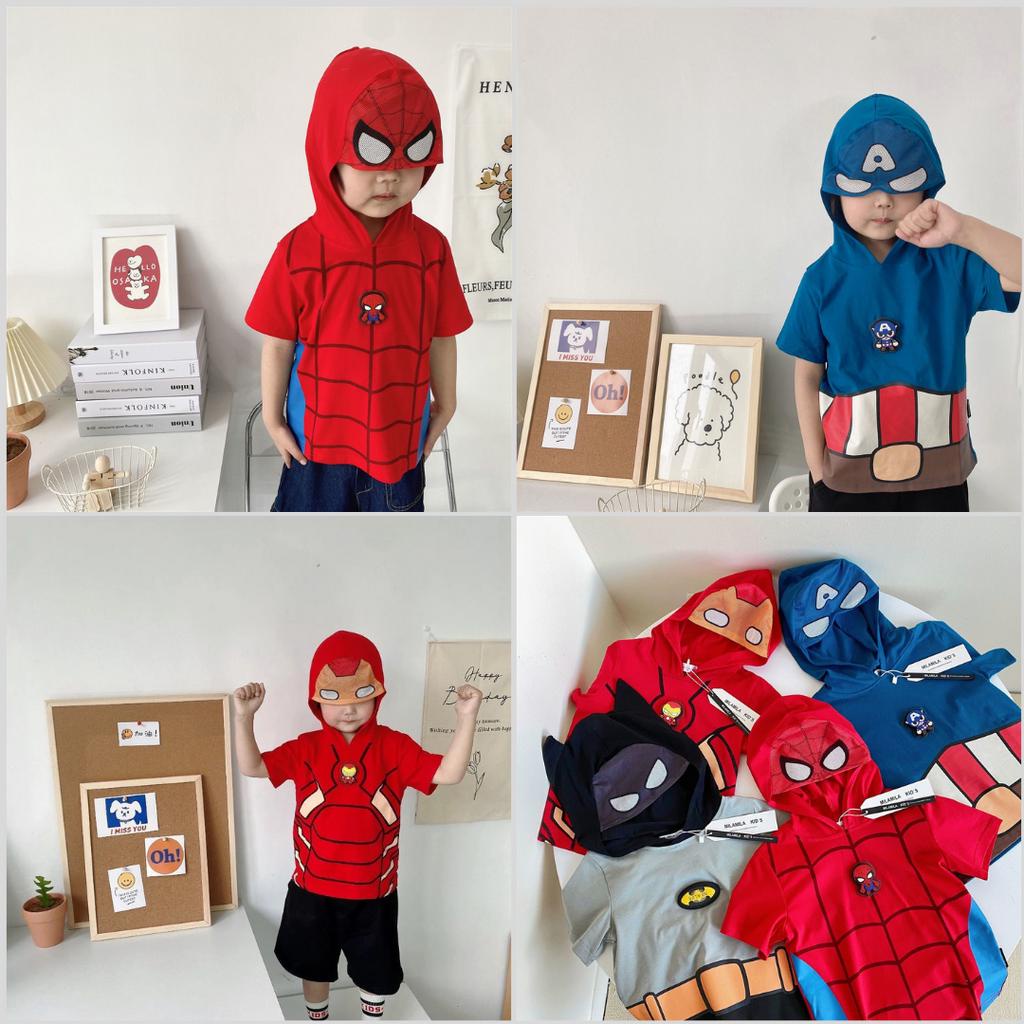 Áo mũ siêu nhân A1503 cho bé trai 2-7 tuổi - Little Maven Official Store