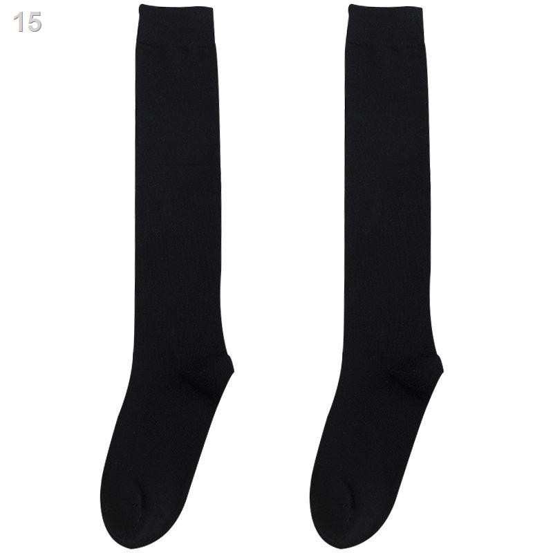 3 đôi tất chân nhỏ dài màu đen 100% cotton mùa hè sành điệu instagram cho nữ ống cao đến đầu gối jk kiểu Nhật mẫu
