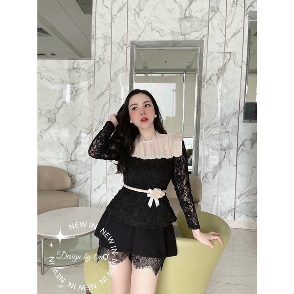 Áo ren peplum kèm tag