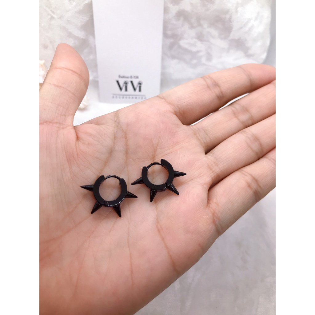 Bông tai nam/nữ ngầu kiểu đinh khuyên tròn – khuyên tai ViVi_Gift