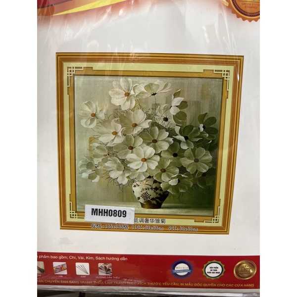 tranh thêu chữ thập bình hoa mhh0809 (53x53)