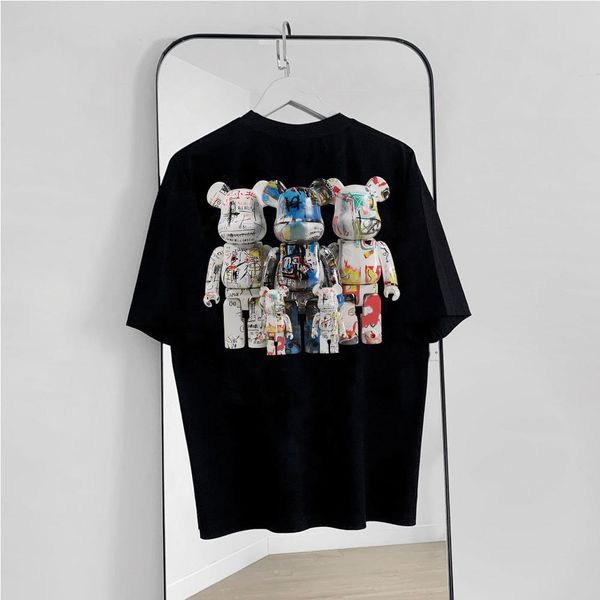 Áo thun cotton hình gấu nhiều màu bearbrick hai màu trắng đen, áo gấu nhiều màu, áo phông đen trắng Béo Shop