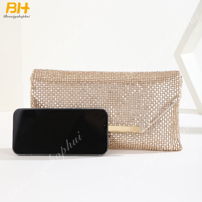 Ví Dự Tiệc Cầm Tay Mẫu Mới 2022 Phong Cách Âu Mỹ Đính Đá Lấp Lánh