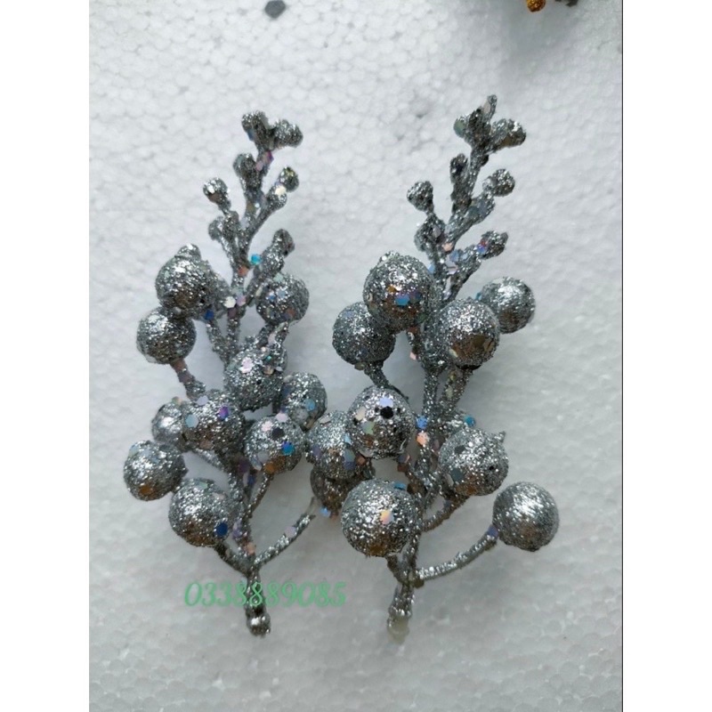 combo 5 cành sung nhũ, 10 cành sung nhũ trang trí làm oản, trang trí noel