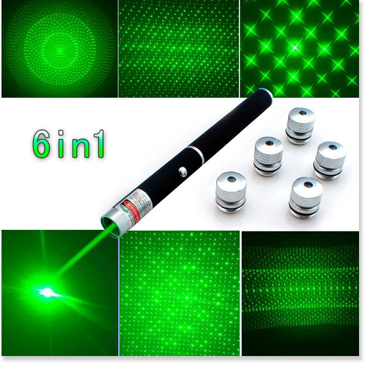 Bút laser tia xanh 6 trong 1 Green Laser Pointer