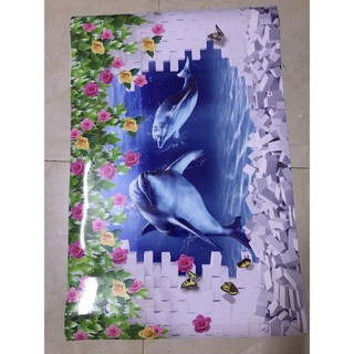 🐬Tranh dán tường 3D cá voi cho bé🐬
