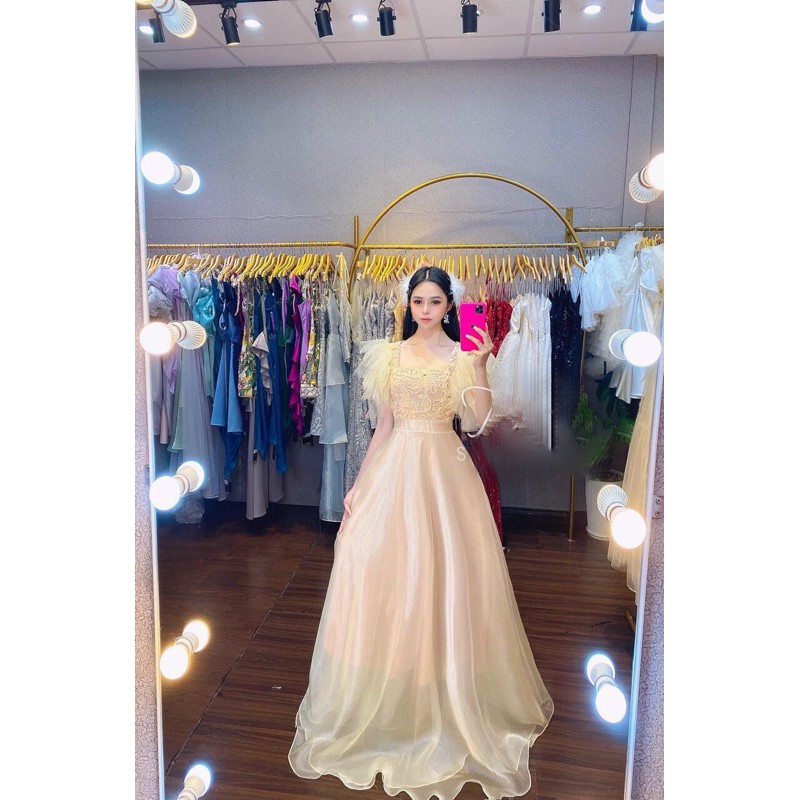 ĐẦM MAXI TAY LOE PHỐI REN